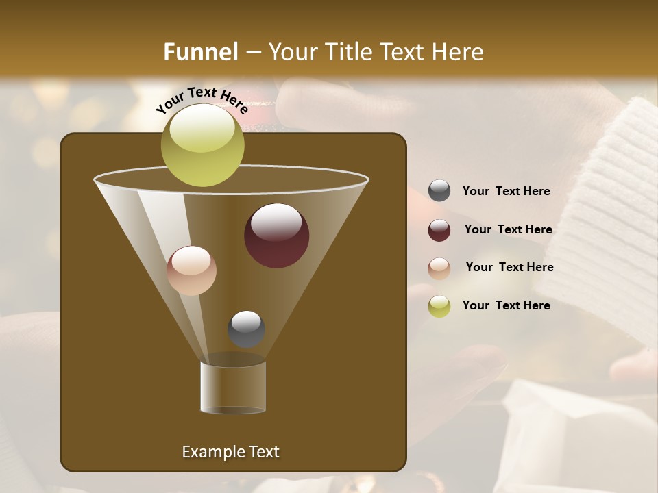 Female Giving Christmas Ball To Male Close Up PowerPoint Template