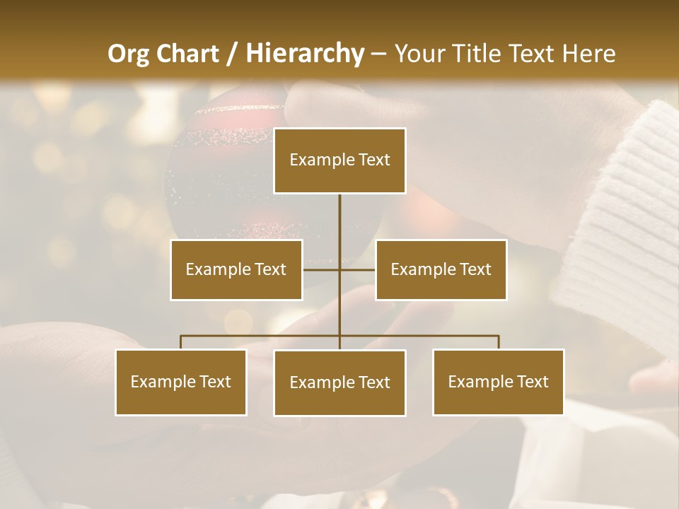 Female Giving Christmas Ball To Male Close Up PowerPoint Template