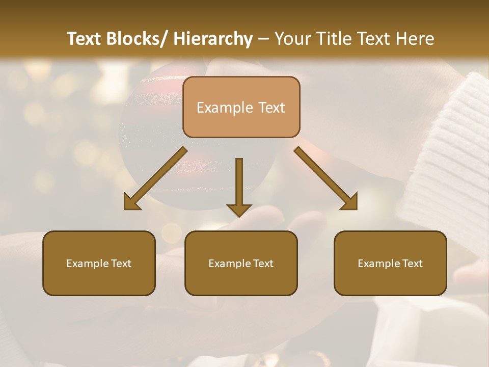 Female Giving Christmas Ball To Male Close Up PowerPoint Template