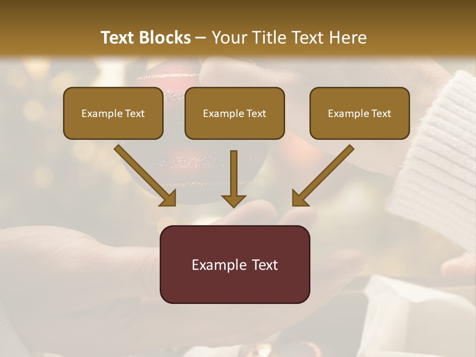 Female Giving Christmas Ball To Male Close Up PowerPoint Template
