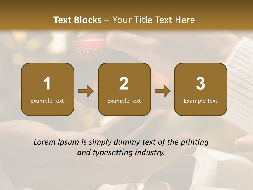 Female Giving Christmas Ball To Male Close Up PowerPoint Template
