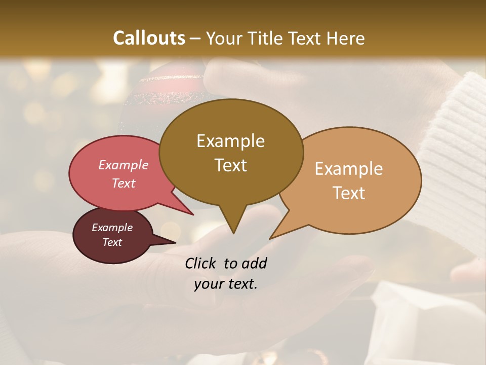 Female Giving Christmas Ball To Male Close Up PowerPoint Template
