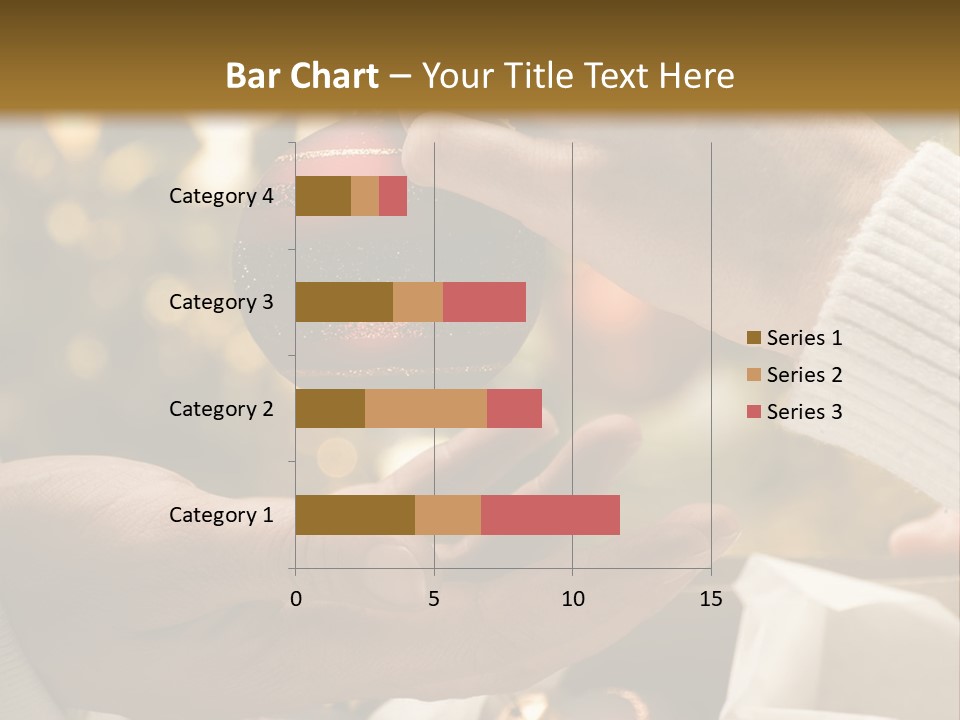 Female Giving Christmas Ball To Male Close Up PowerPoint Template