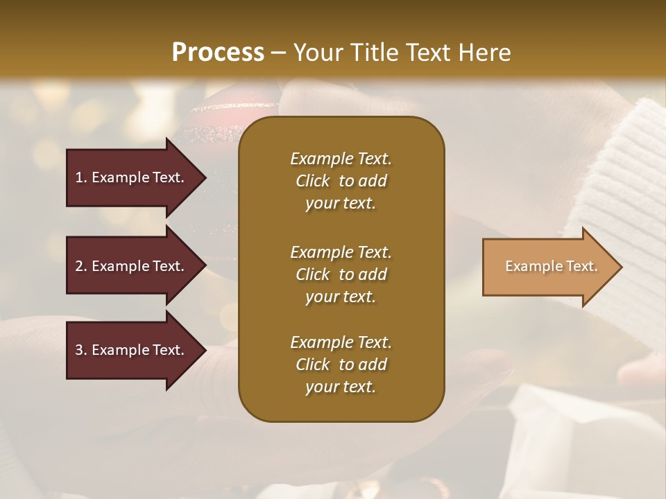 Female Giving Christmas Ball To Male Close Up PowerPoint Template