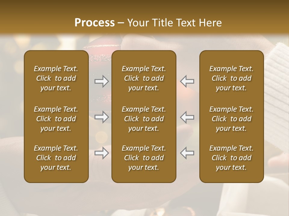 Female Giving Christmas Ball To Male Close Up PowerPoint Template