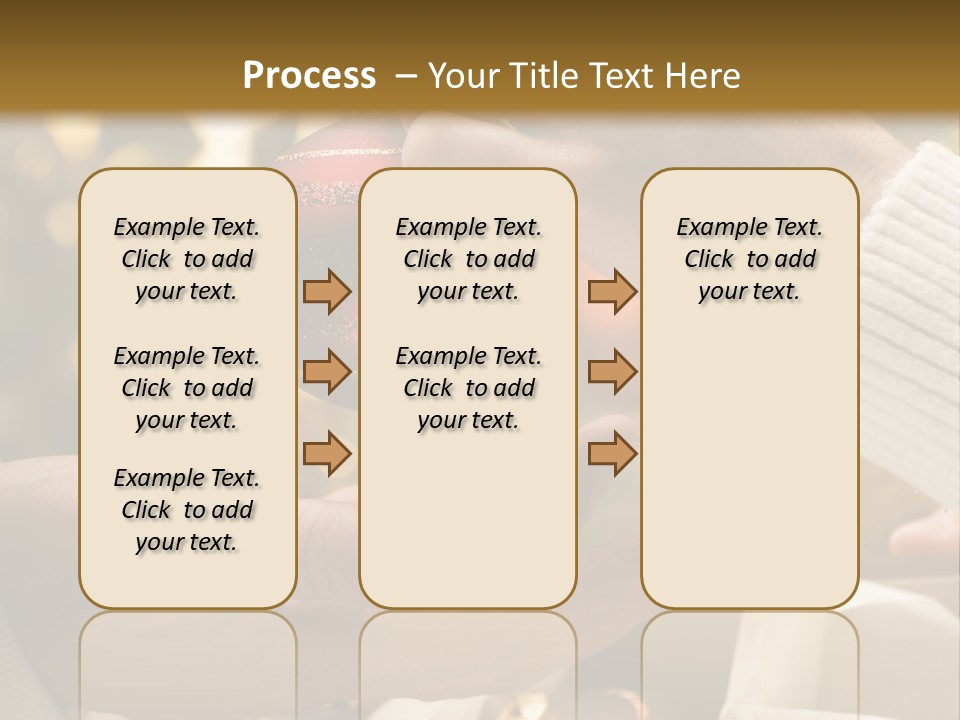 Female Giving Christmas Ball To Male Close Up PowerPoint Template