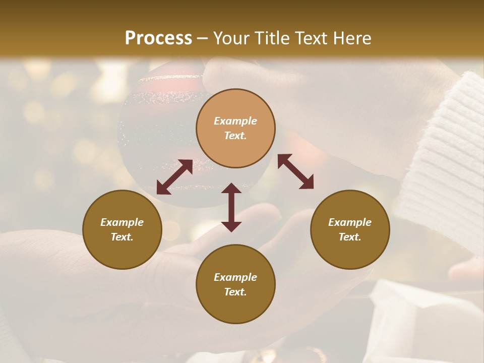 Female Giving Christmas Ball To Male Close Up PowerPoint Template