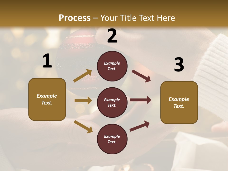 Female Giving Christmas Ball To Male Close Up PowerPoint Template