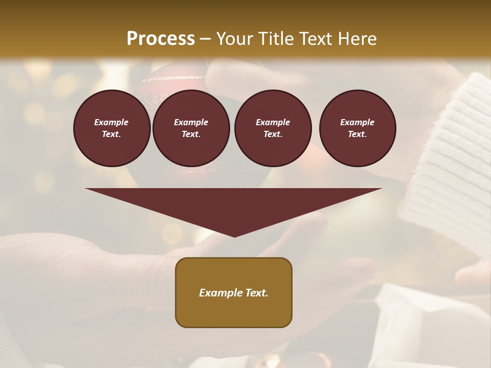 Female Giving Christmas Ball To Male Close Up PowerPoint Template