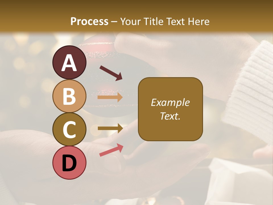 Female Giving Christmas Ball To Male Close Up PowerPoint Template