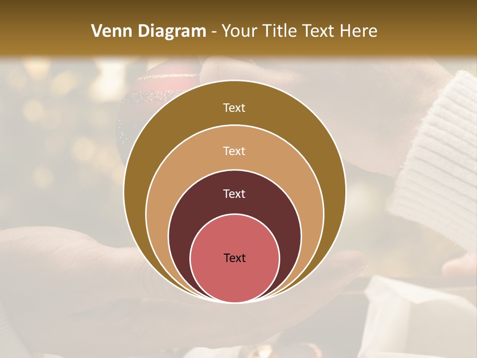 Female Giving Christmas Ball To Male Close Up PowerPoint Template