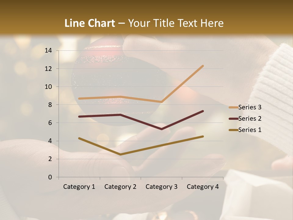 Female Giving Christmas Ball To Male Close Up PowerPoint Template