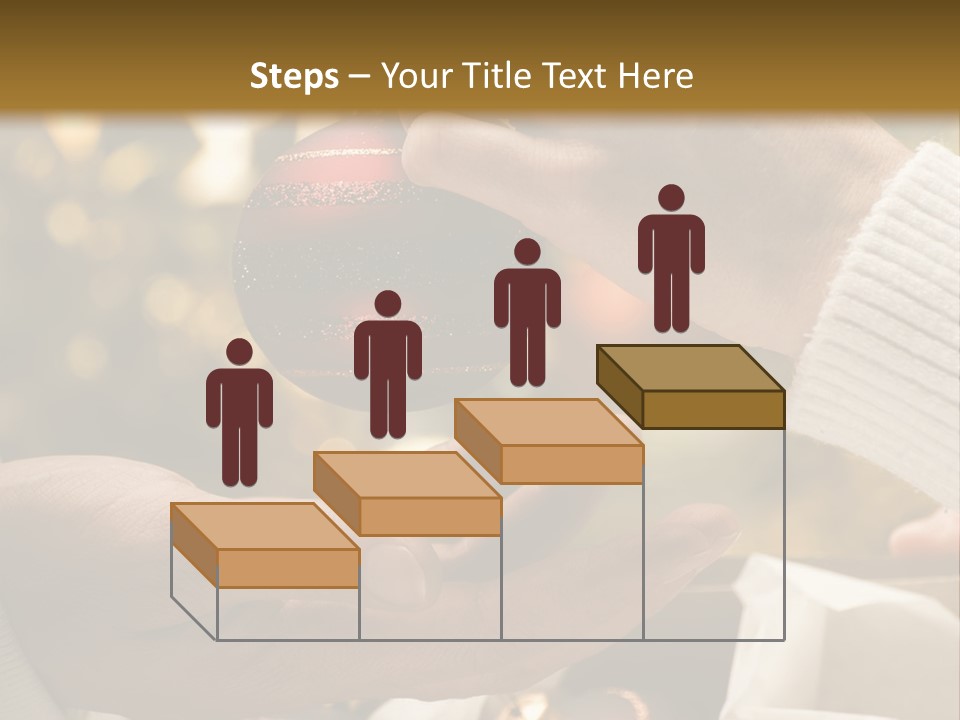 Female Giving Christmas Ball To Male Close Up PowerPoint Template