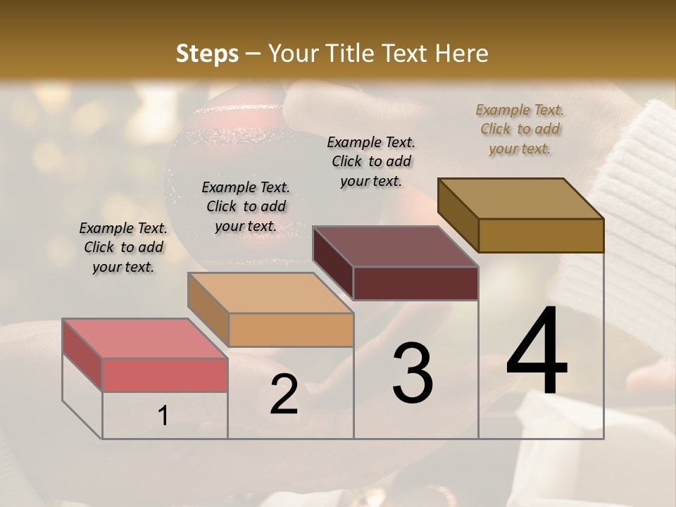 Female Giving Christmas Ball To Male Close Up PowerPoint Template