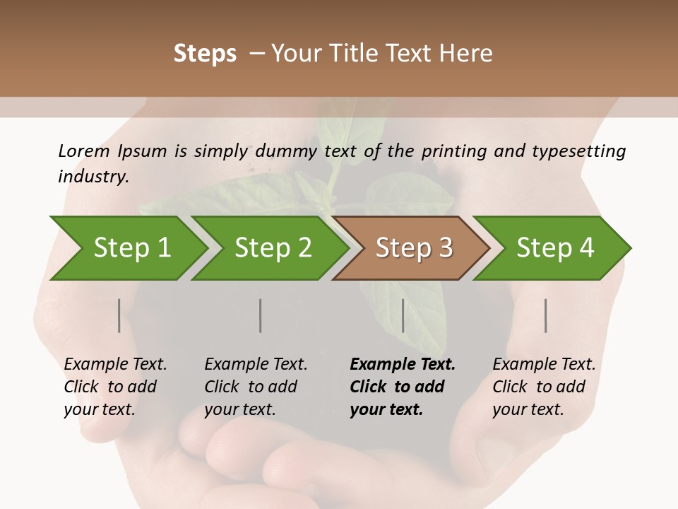 Children's Hands Hold A Young Plant PowerPoint Template