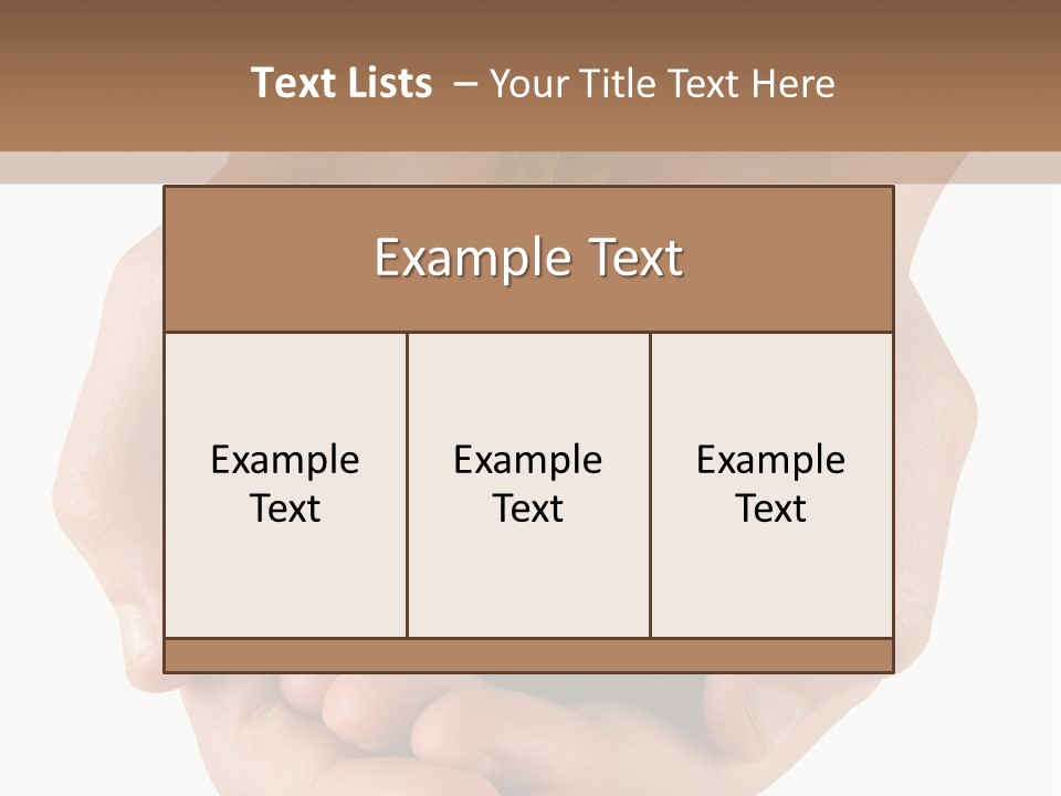 Children's Hands Hold A Young Plant PowerPoint Template