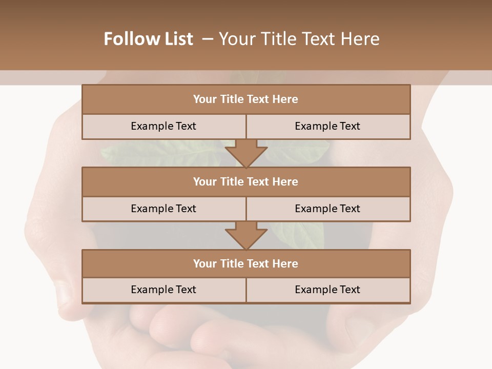 Children's Hands Hold A Young Plant PowerPoint Template