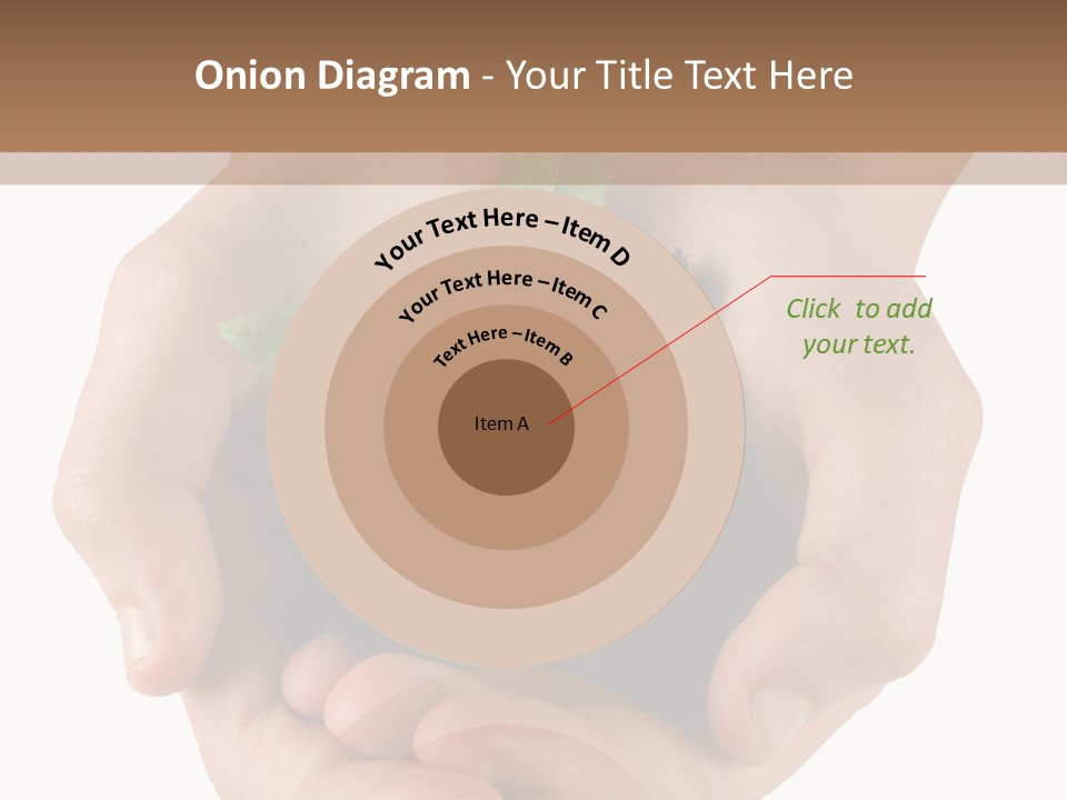 Children's Hands Hold A Young Plant PowerPoint Template