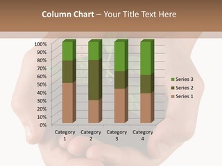 Children's Hands Hold A Young Plant PowerPoint Template