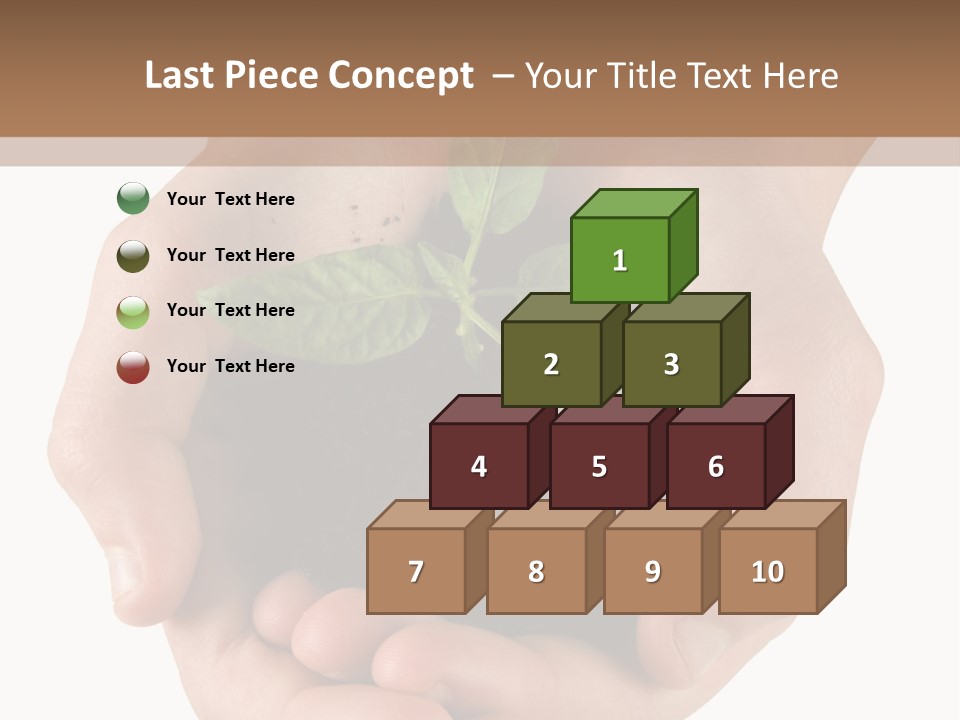 Children's Hands Hold A Young Plant PowerPoint Template