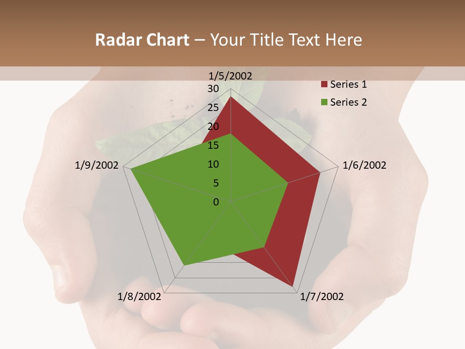 Children's Hands Hold A Young Plant PowerPoint Template