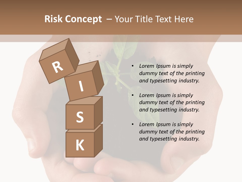 Children's Hands Hold A Young Plant PowerPoint Template