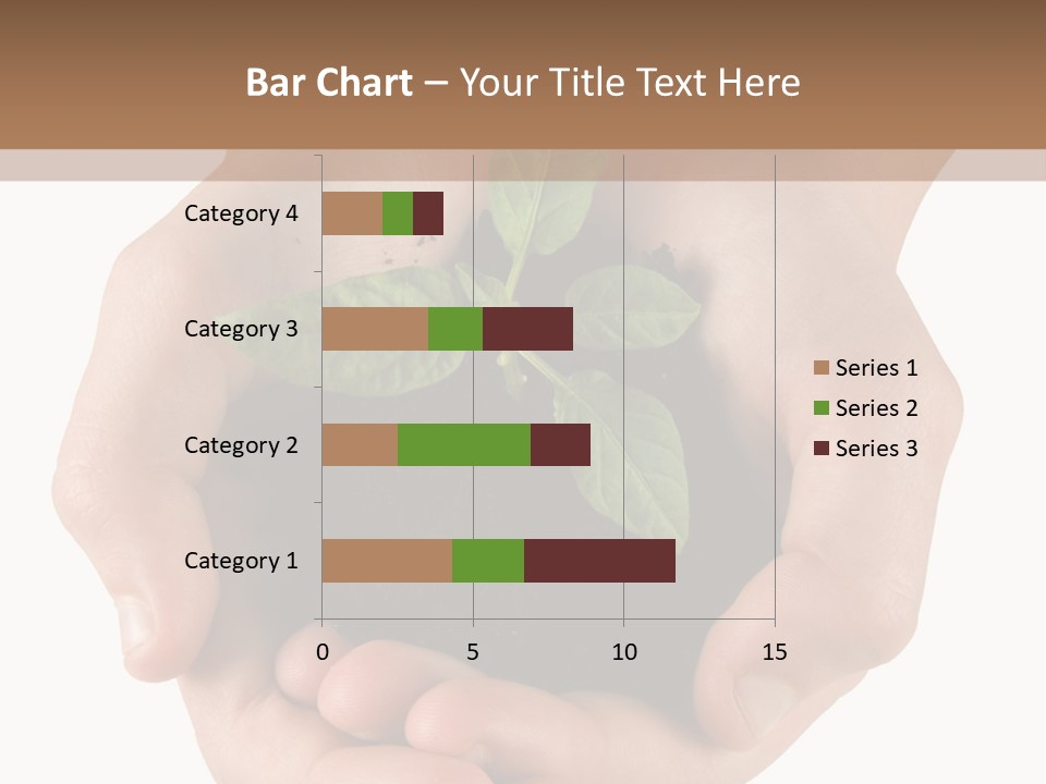 Children's Hands Hold A Young Plant PowerPoint Template