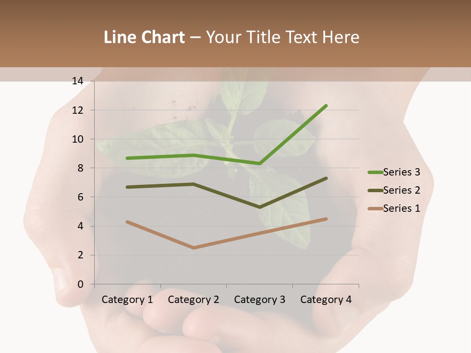 Children's Hands Hold A Young Plant PowerPoint Template