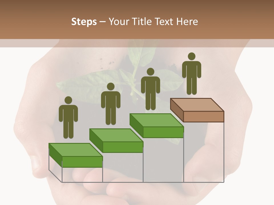 Children's Hands Hold A Young Plant PowerPoint Template