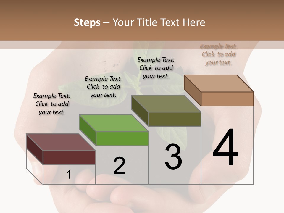 Children's Hands Hold A Young Plant PowerPoint Template