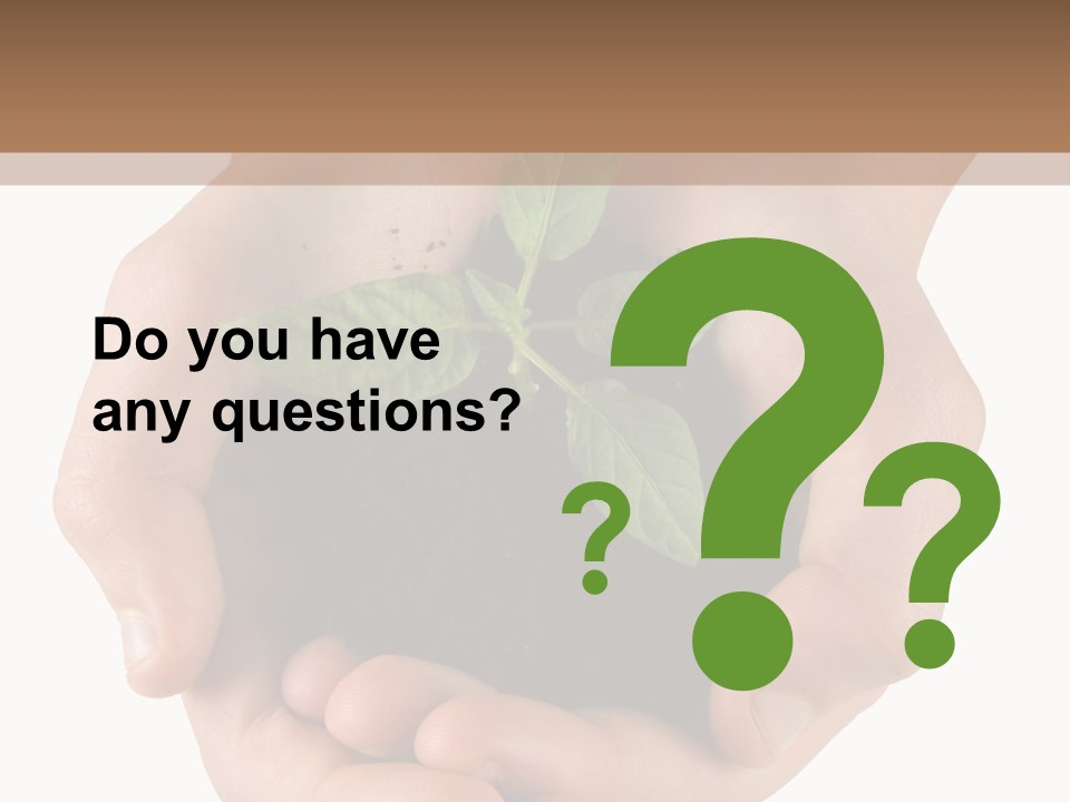 Children's Hands Hold A Young Plant PowerPoint Template