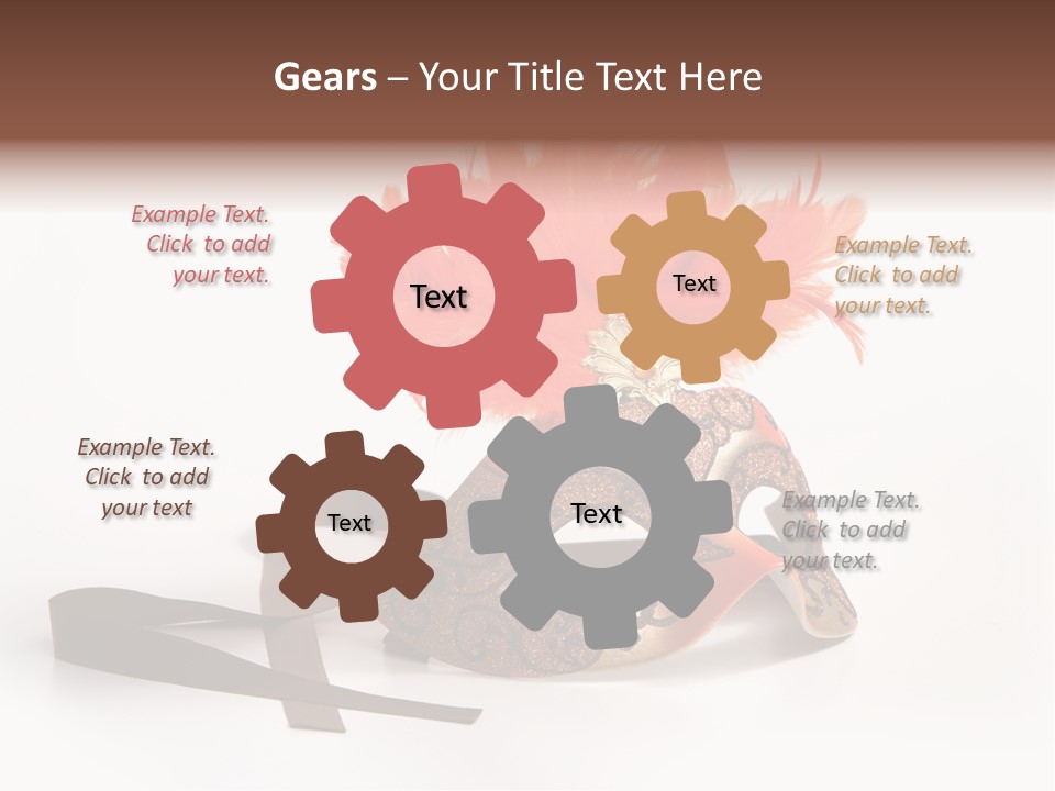 Italian Mask With Feather Isolated Over White PowerPoint Template