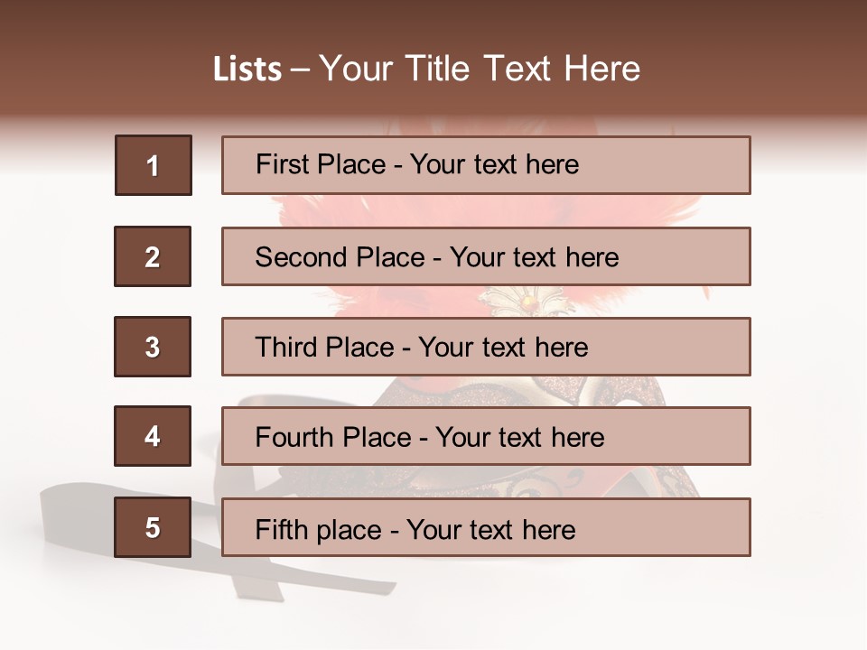 Italian Mask With Feather Isolated Over White PowerPoint Template