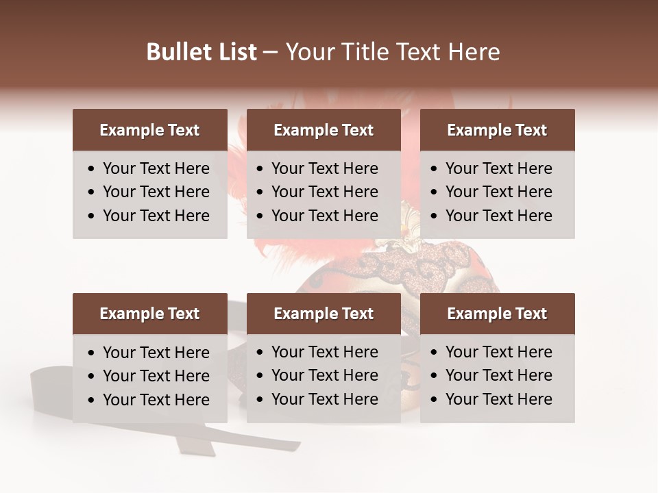 Italian Mask With Feather Isolated Over White PowerPoint Template