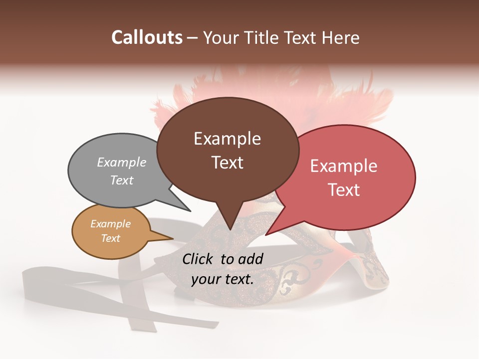 Italian Mask With Feather Isolated Over White PowerPoint Template