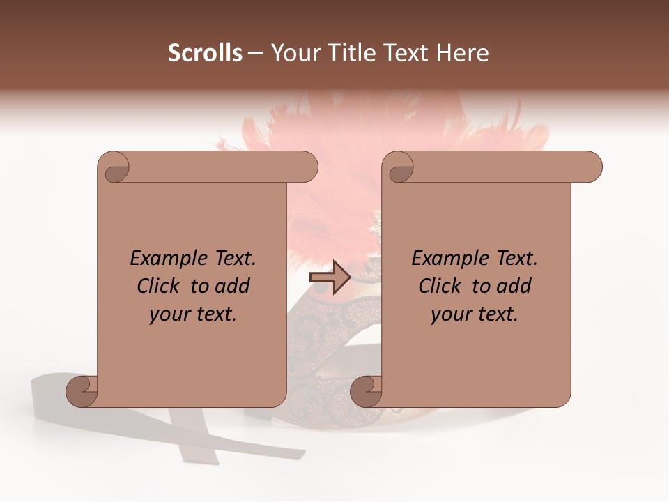 Italian Mask With Feather Isolated Over White PowerPoint Template