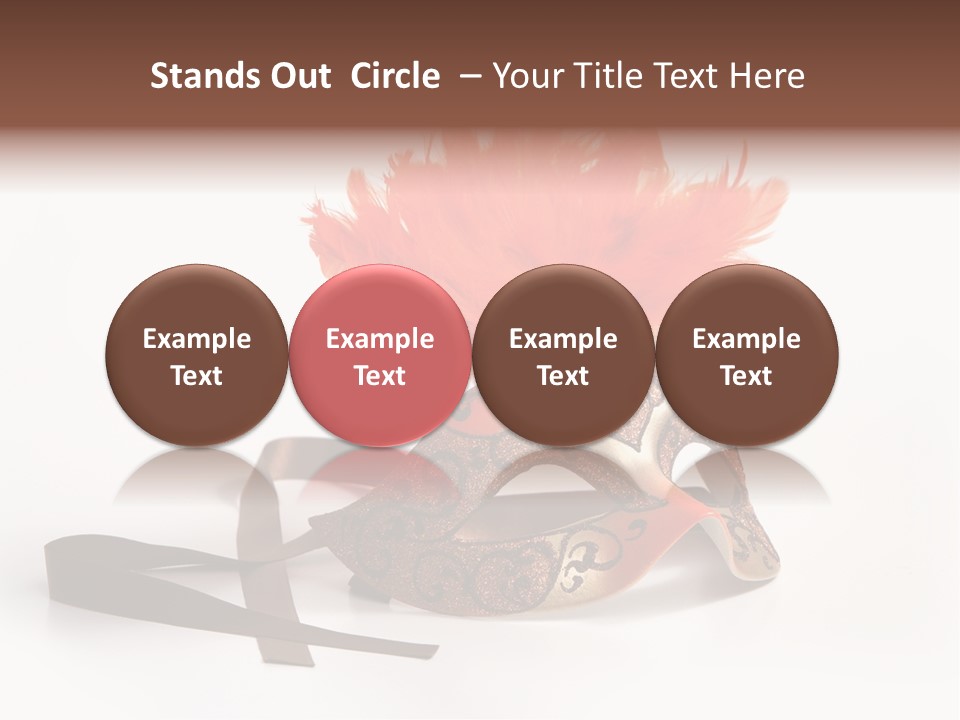 Italian Mask With Feather Isolated Over White PowerPoint Template