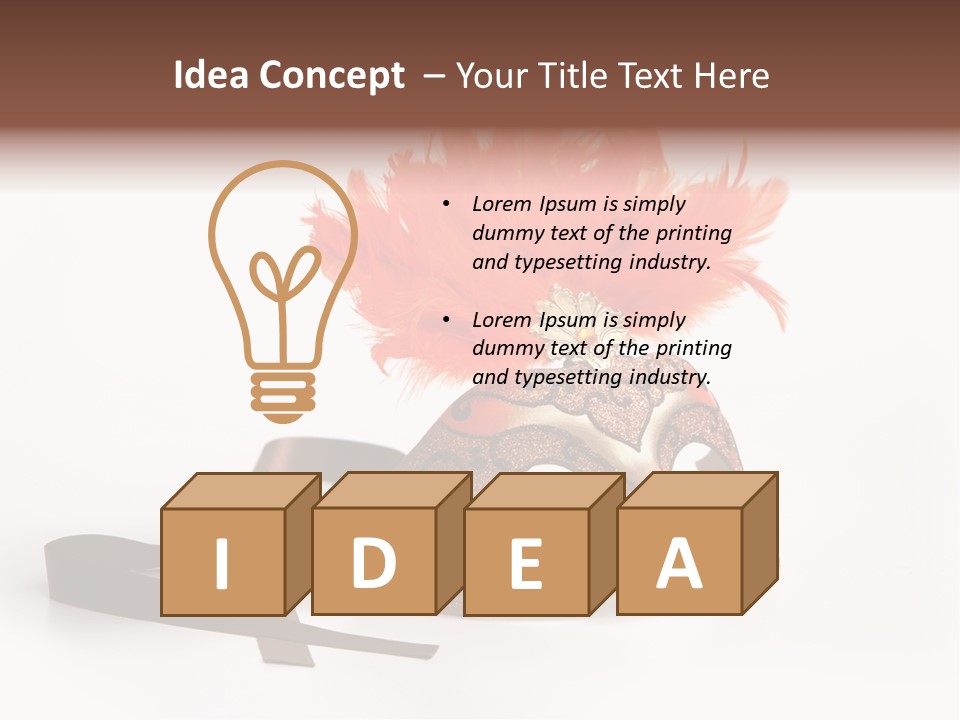 Italian Mask With Feather Isolated Over White PowerPoint Template