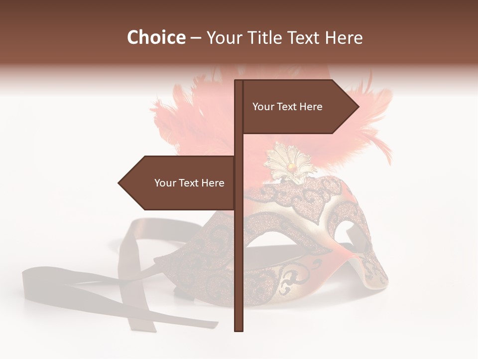 Italian Mask With Feather Isolated Over White PowerPoint Template