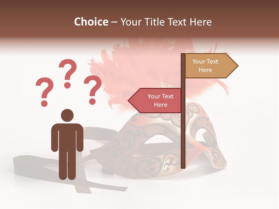 Italian Mask With Feather Isolated Over White PowerPoint Template