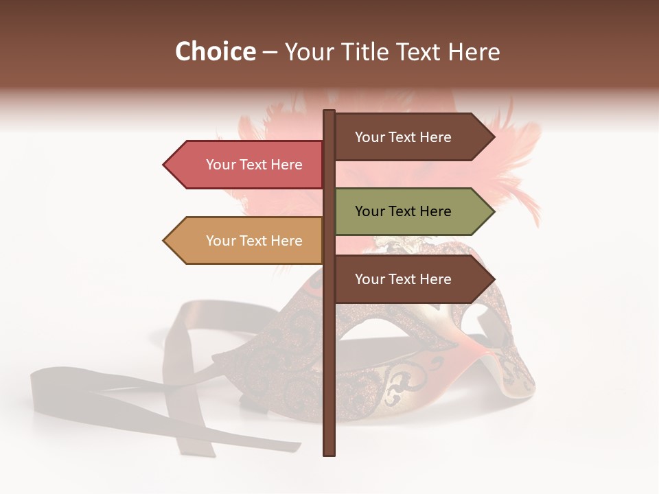 Italian Mask With Feather Isolated Over White PowerPoint Template