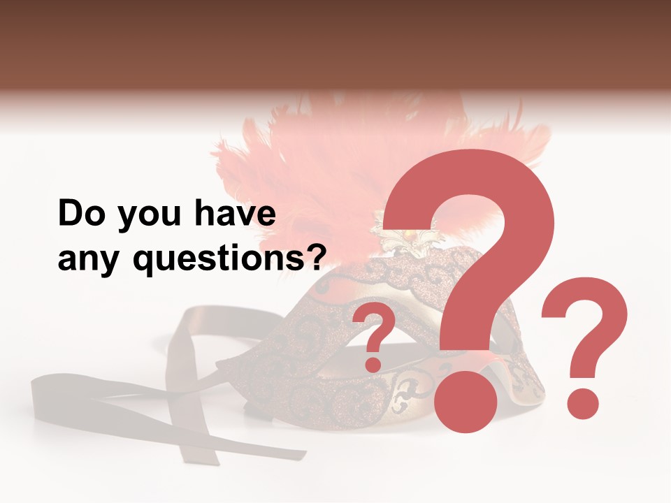 Italian Mask With Feather Isolated Over White PowerPoint Template