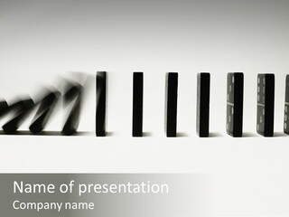 Line Of Domino Fall Down PowerPoint Template