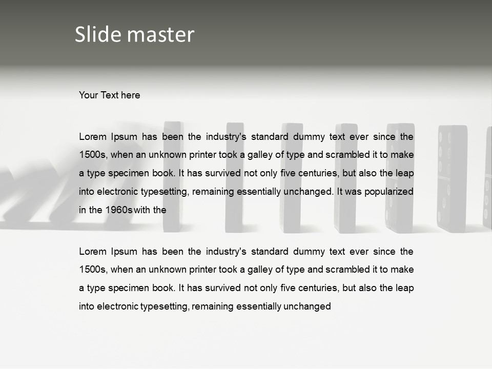 Line Of Domino Fall Down PowerPoint Template