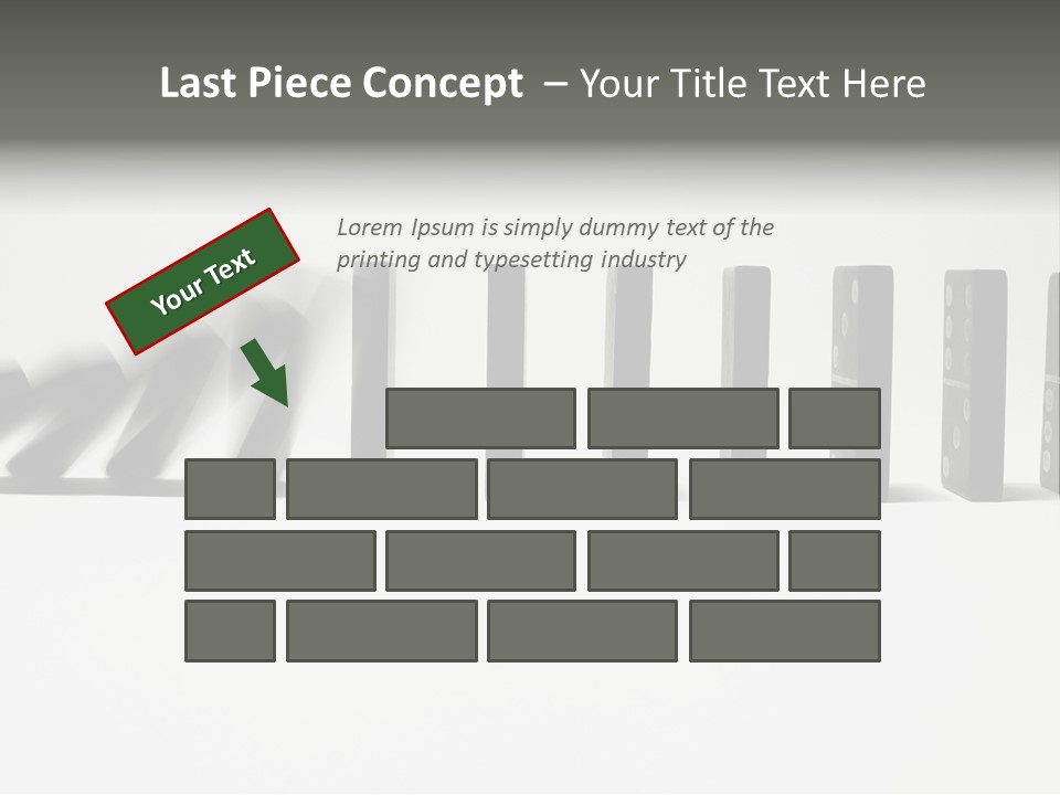 Line Of Domino Fall Down PowerPoint Template