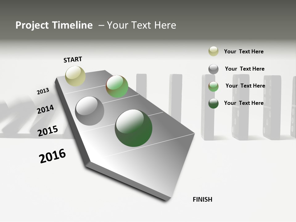 Line Of Domino Fall Down PowerPoint Template