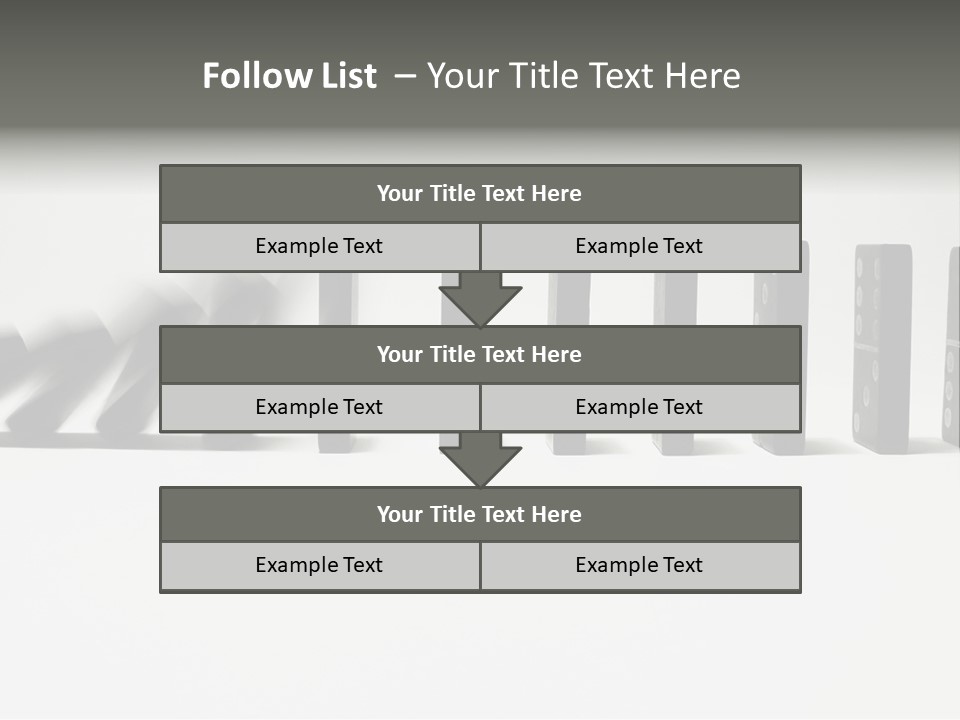 Line Of Domino Fall Down PowerPoint Template