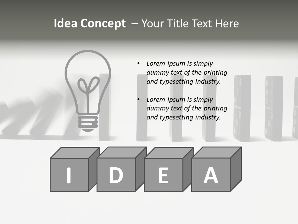 Line Of Domino Fall Down PowerPoint Template