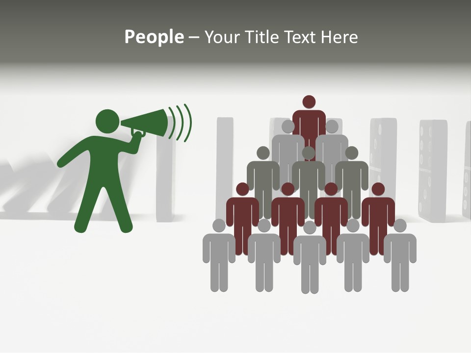 Line Of Domino Fall Down PowerPoint Template