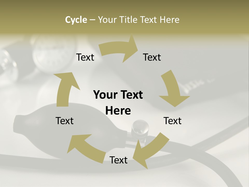 A Black Blood Pressure Monitor On A Gray Background PowerPoint Template